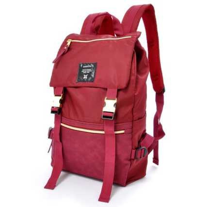 MaxFashionStore Anello Tas Ransel Buckle Nylon - Merah
