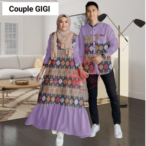 Baju Couple Batik Kemeja Dress Muslim Kapelan Pasangan Pesta Kondangan