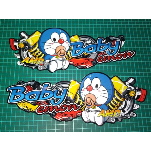 Stiker motor untuk semua motor decal baby doraemon