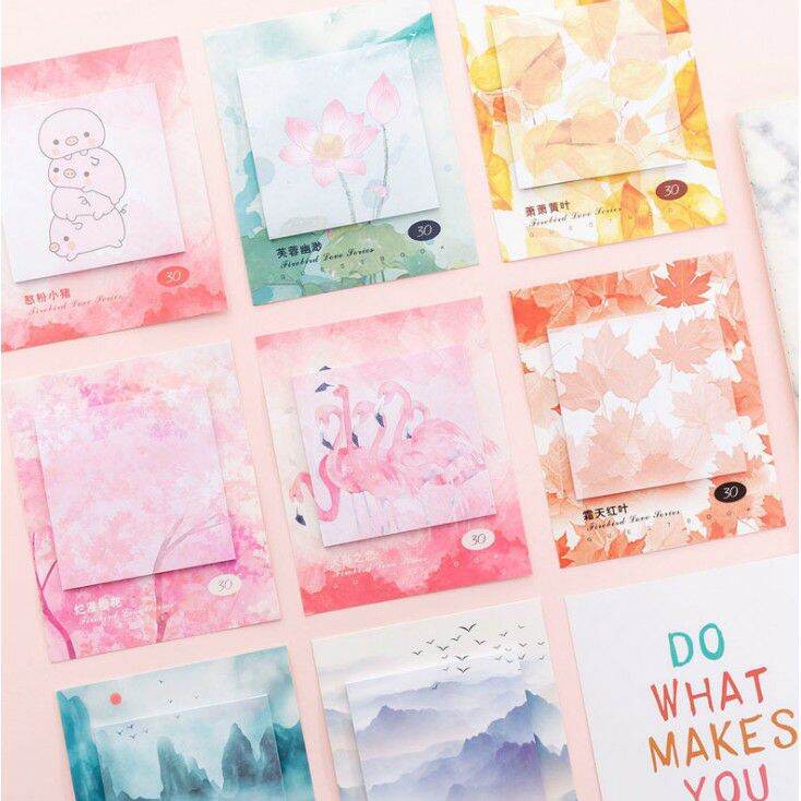 

YOKUCHI Sticky Notes Flamingo Daun Abstract Memo Unik Lucu