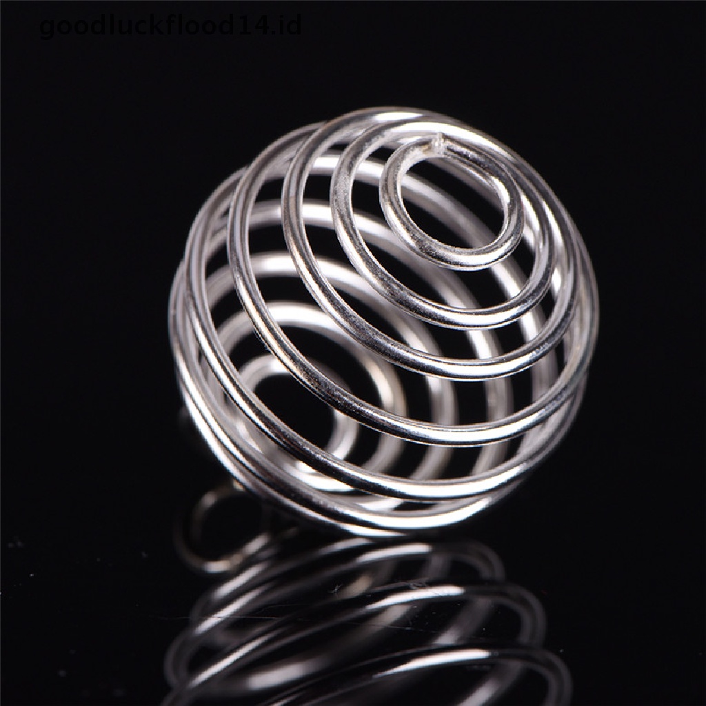 [OOID] 30PCS/Set Spiral Bead Cages Pendants Silver Plated Craft Jewelry Making DIY Gift ID