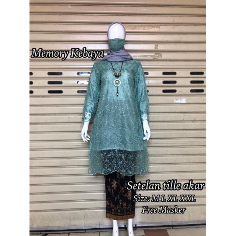 Setelan Tile Akar / Kebaya Modern / Kebaya Tunik / Kebaya Tulle / Kebaya Brukat / Kebaya Wisuda