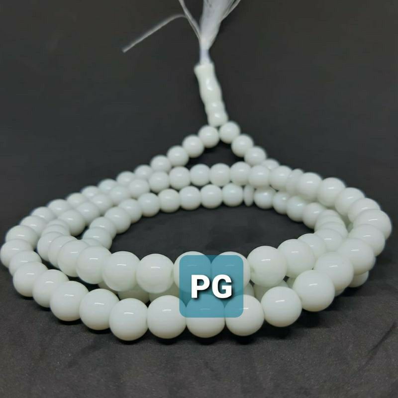 TASBIH BATU GIOK PUTIH SUSU 8MM 99BUTIR