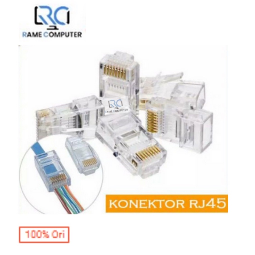 Modular Plug Rj45 Cat6 AMP TYCO / Kepala Konektor RJ Jual Satuan Ecer / Pc