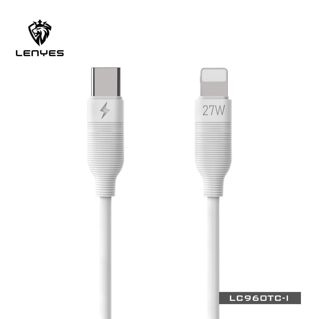 LENYES LC960 kabel data PD 27W FAST CHARGING 3.0A Type C to Lightning iphone Kabel charger 1meter cas original