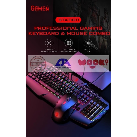 Gamen Gaming Profesional Station Keyboard+Mouse Combo set