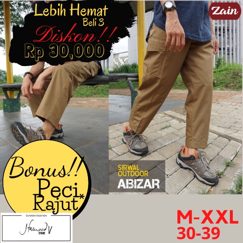 Sirwal Zain Abizar Outdoor SIZE M - XXL Zain Sirwal Slim Pensil Sirwal Abizar Ripstop