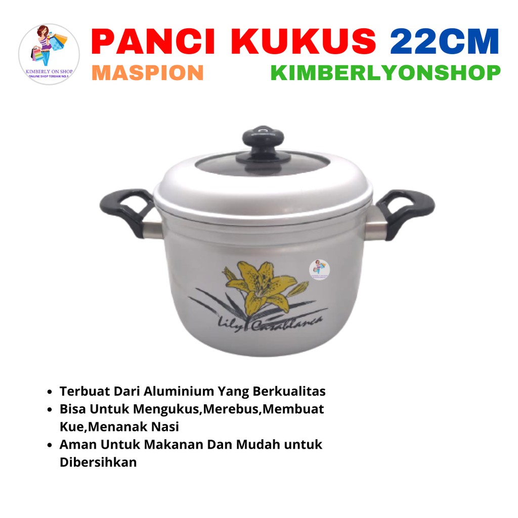 Panci Kukus Steamer Rice Cooker Pancaguna Tutup Kaca 22 cm Maspion