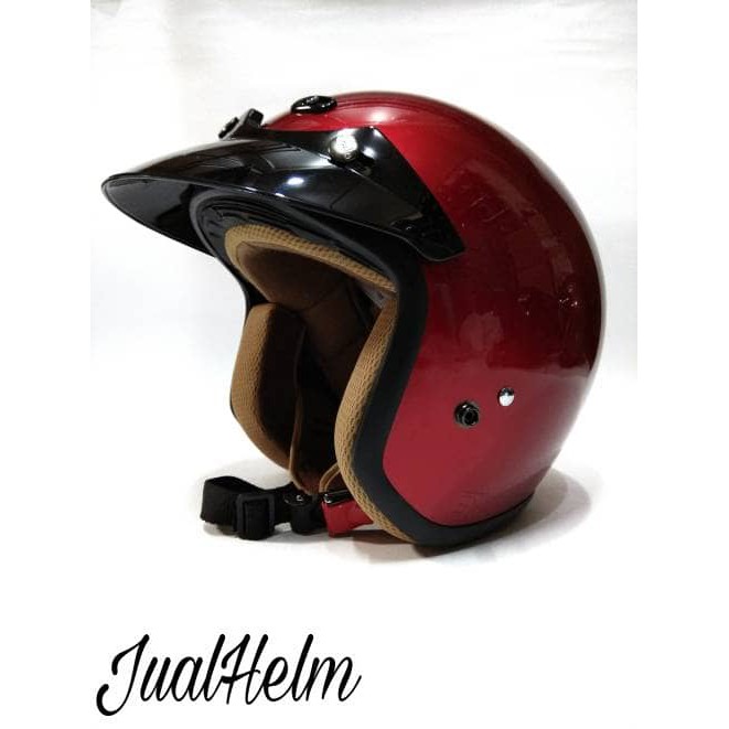 Helm Retro/Helm Classic/Helm Bogo/Helm Vespa Ava Maron Glossy
