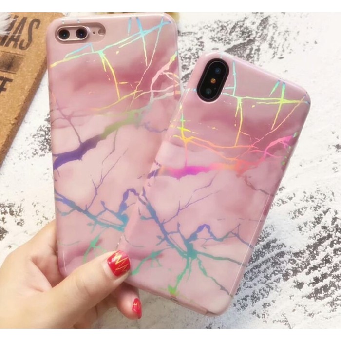 Case Silicon Marble Hologram Iphone X XR XS MAX Case Marble