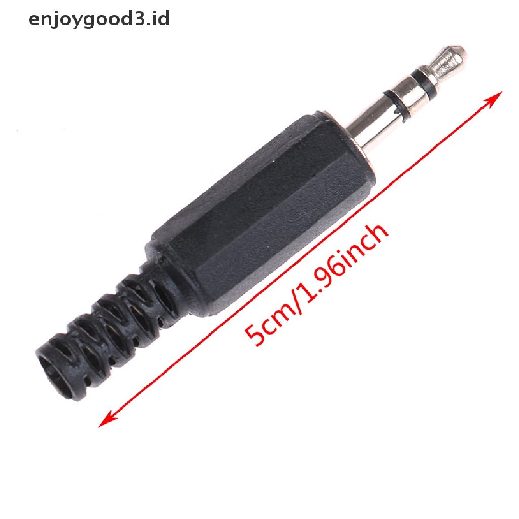 Konektor Jack Audio Male Mono Stereo 3.5mm 3 Pole Untuk Headphone