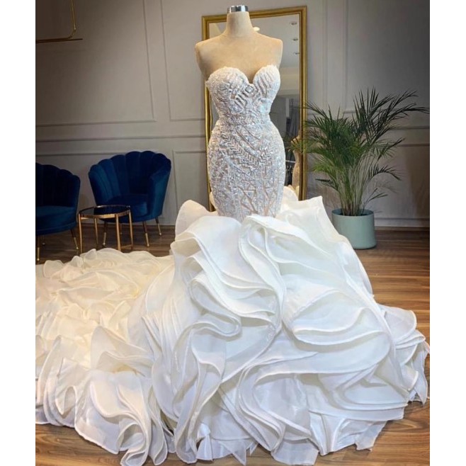Gaunwedding pengantin Luxury Mermaid  WEDDING DRESS  WEDDING GOWN  MERMAID DENGAN EKOR  WEDDING GOWN