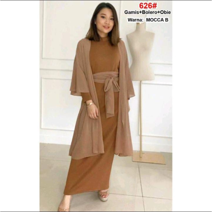 626#gamis+bolero+obie/dress muslim/dress bolero/fashion muslim wanita-Milo