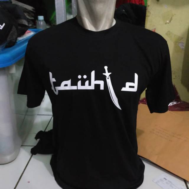 TSHIRT BAJU KAOS TAUHID PEDANG ARAB / KAOS TAUHID ARAB / KAOS TULISAN ARAB