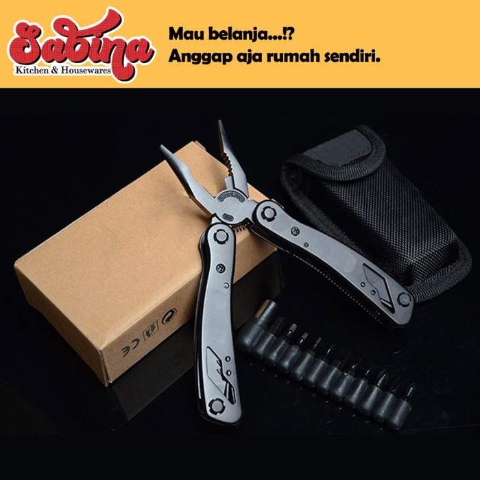 Tang Jepit Pocket Portabel Multifungsi Obeng Set Reparasi MultiTool