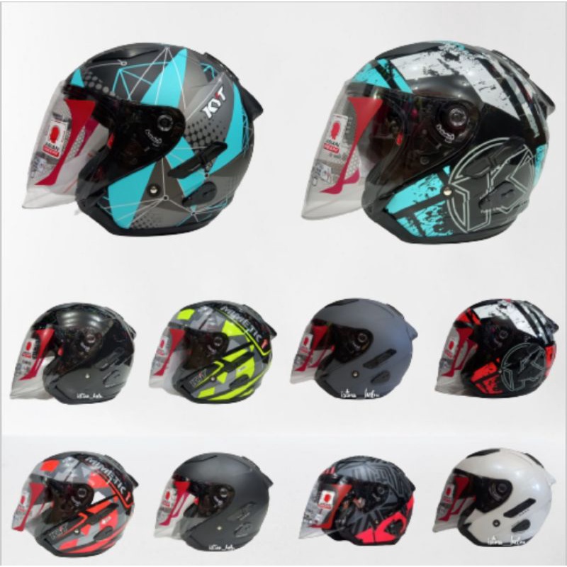 HELM KYT GALAXY FLAT R MOTIF SERI 4 5 6 DOUBLE VISOR