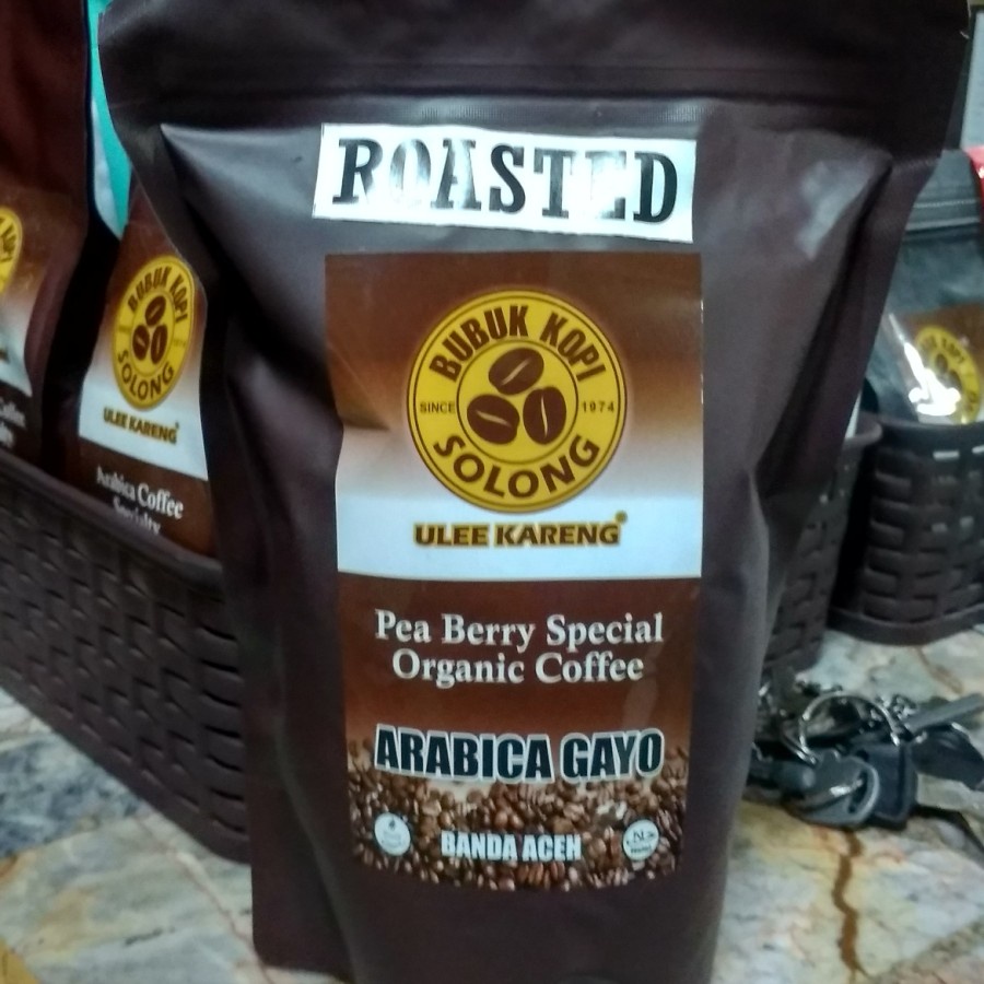 

Kopi Solong Ulee Kareng Pea Berry Arabik Organik Biji Roasted 250 gram