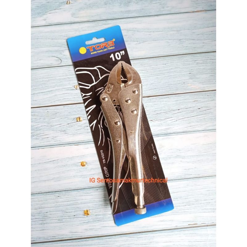 TORA 10&quot; Tang Bais Buaya Bulat Bengkok Curved Locking Plier