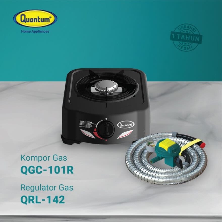 Paket Kompor Gas 1 Tungku QGC-101 R dan Selang Regulator QRL 142