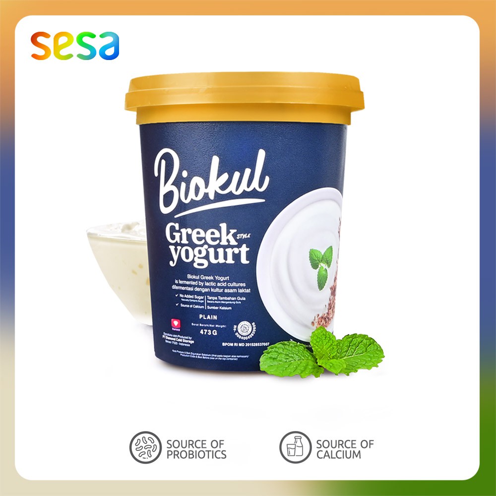 

BIOKUL Greek Yogurt Plain 473gr - Minuman Kesehatan Pencernaan