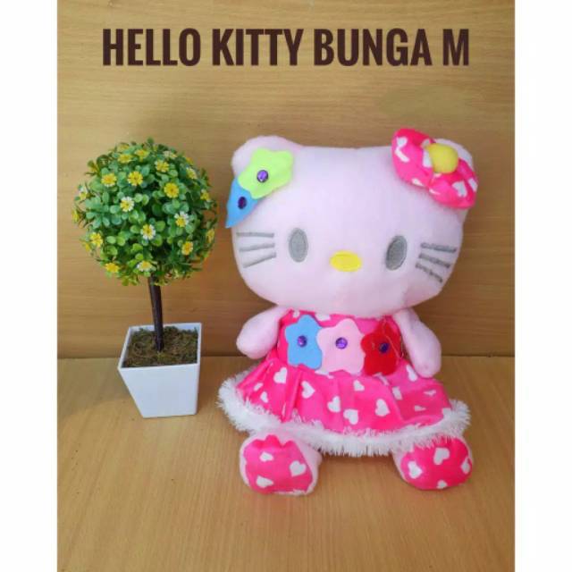 Boneka hello kitty dress bunga SNI size:S