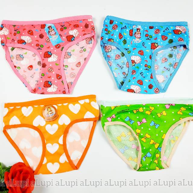 Celana Dalam CD Anak Bocah Kecil Balita Cewek Cewe Perempuan Motif Lucu One Size   T