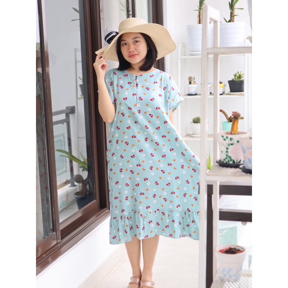 (COD) Anasha - (Paket Usaha 3pcs) Daster Ruffle Motif | Daster Murah - Daster Kekinian - Paket Usaha