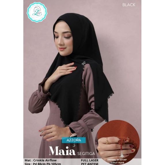 Maia Segitiga Instan Lasser Segitiga Hijab Crinkle Maia Azzora