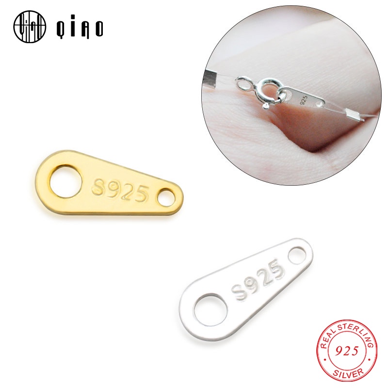 10pcs Konektor Sterling Silver 925 Ukuran 7.8x3.5x0.5mm Untuk Membuat Perhiasan Kalung