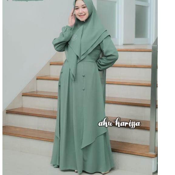 Gebyar promo-- NADIFAH Set Ceruty/Gamis set/Gamis polos/Gamis Aku Karissa