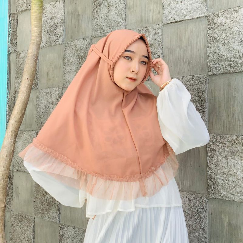 𝗖𝗮𝗿𝗲.𝗶𝗻 Bergo Maryam Dotty - Hijab Instant Rempel Tile Doty Lipit Tali PREMIUM QUALITY