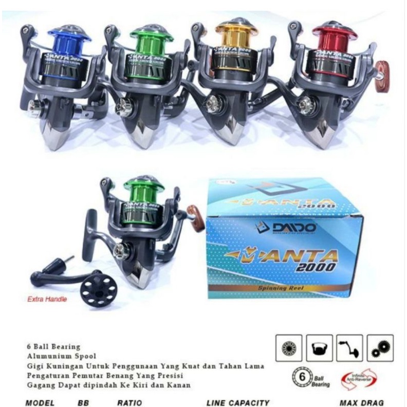 Reel daido manta spin 6bb pilihan 4000 6000 murah meriah