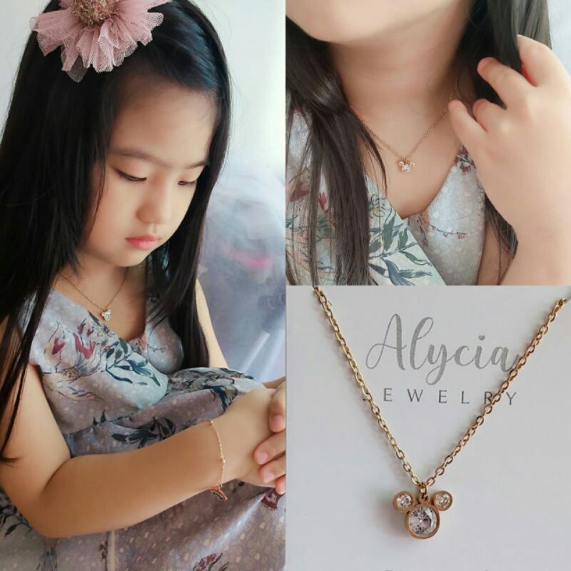 Alycia kalung anak micky zirkon gold