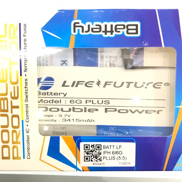 Baterai Batre Double Power iP 6 Plus 6Plus 3415MAH Brand Life Future