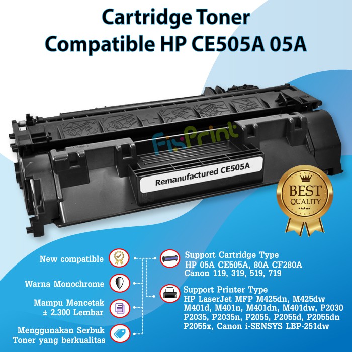 Cartridge Toner Compatible HP CE505A 05A / CF280A 80A Printer HP Pro 400 MFP M401 M425 P2035 P2035n