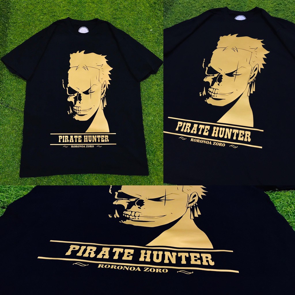 Tshirt Anime RORONOA ZORO SKUL GOLD Onepiece Mugiwara Manga