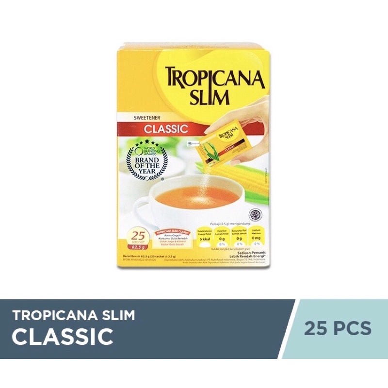 

Tropicana Slim Classic 25 Sachet Pemanis Alami TERMURAH