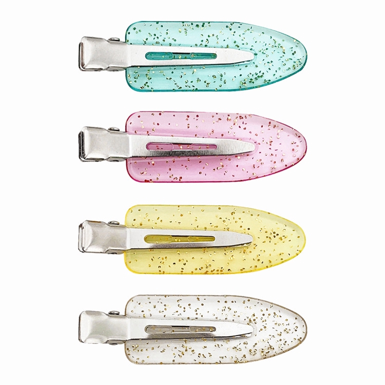 4pcs / Set Jepit Rambut Duckbill Bahan Resin Transparan Warna Permen Gaya Jepang Korea Untuk Wanita