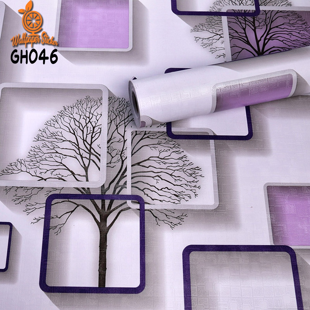 Wallpaper Sticker Dinding Walpaper Stiker Ruang Tamu Walpeper Tembok Kamar Tidur Motif KOTAK 3D Elegant BEST SELLER !