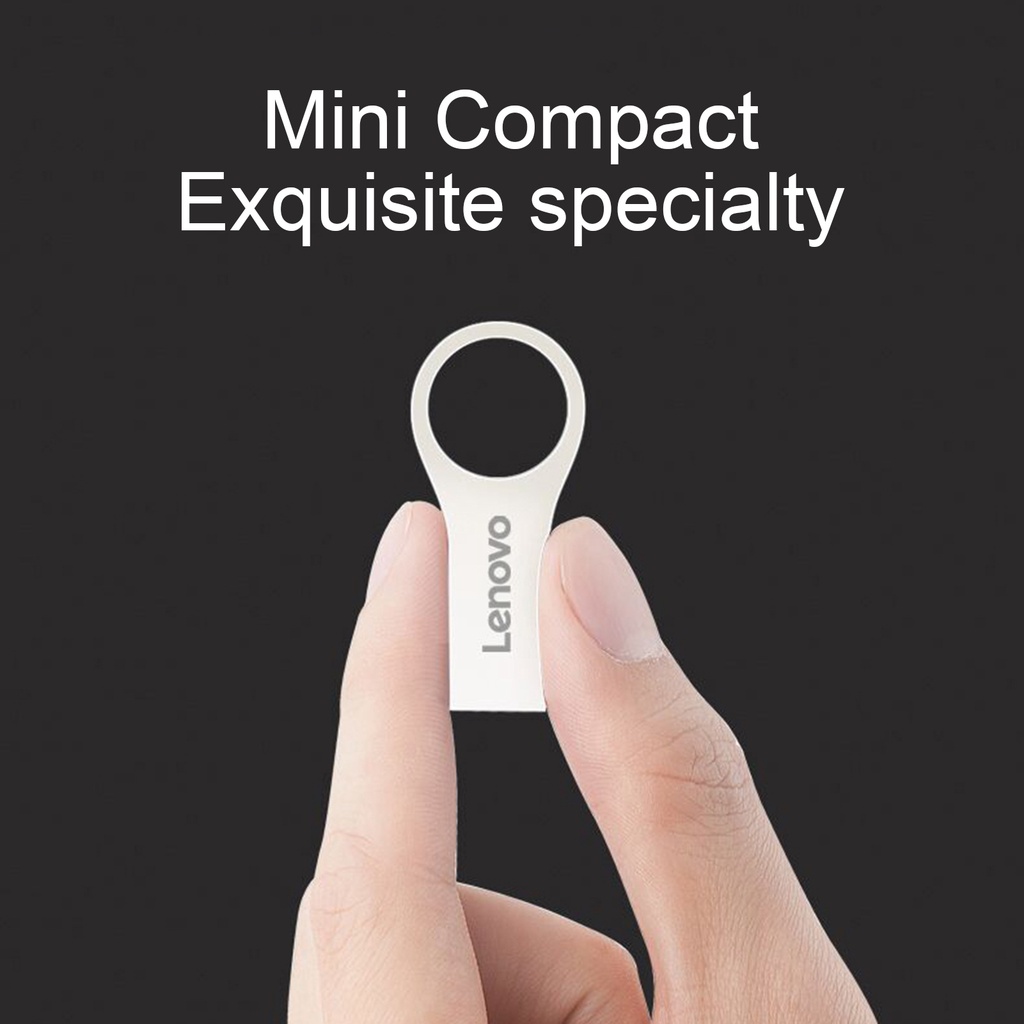 (Huluboy) Lenovo U Disk Mini Anti Air Bahan Metal Kapasitas 512GB / 1TB / 2TB Untuk Komputer