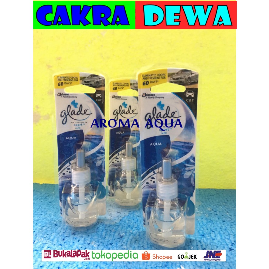 JUAL MURAH Glade SPORT REFILL aroma AQUA Pengharum Mobil tahan lama HINGGA 60HARI