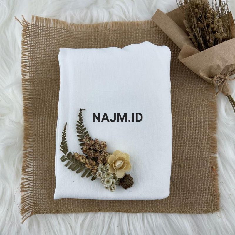 Pashmina Curve Crinkle Airflow 190x100 cm • Pashmina Curve Malay • Pasmina Curve Malaysia Jumbo Syari-Broken White