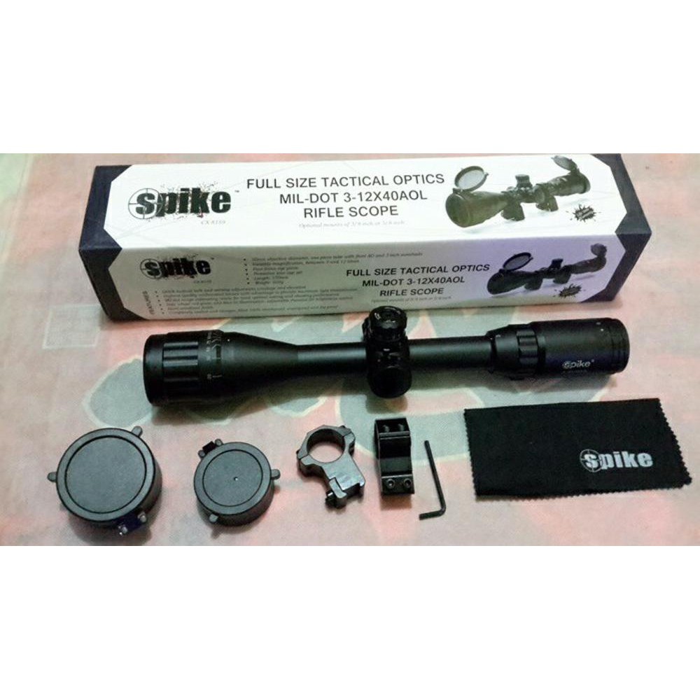 Telescope Teleskop Teropong Senapan SPIKE 3 12x40 AOL RGB