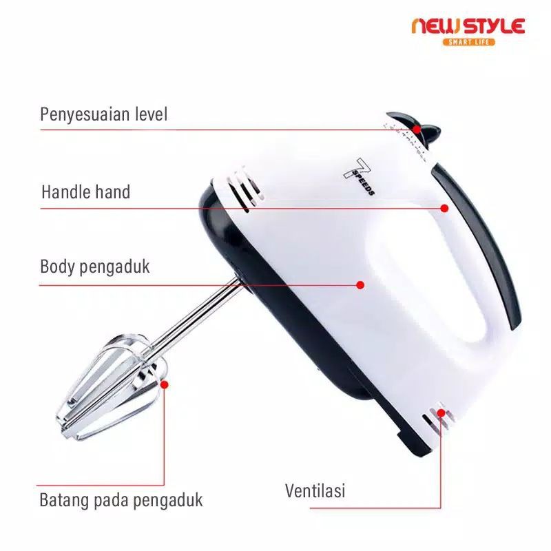 Hand Mixer Pengaduk 7 Kecepatan Otomatis mixer roti mixer listrik mixer Scarlet mixer philips