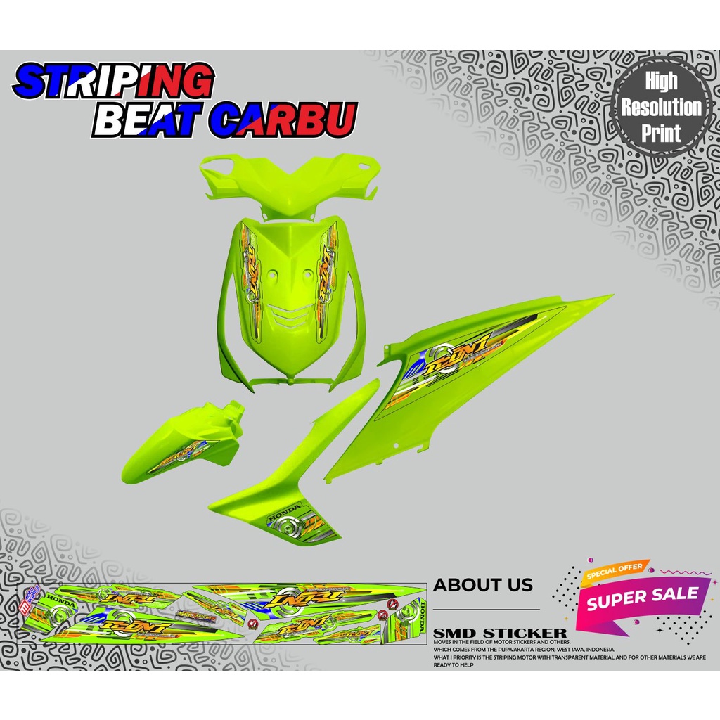 STRIPING VARIASI HONDA BEAT CARBU STRIPING MURAH BEAT CARBU STICKER VARIASI BEAT