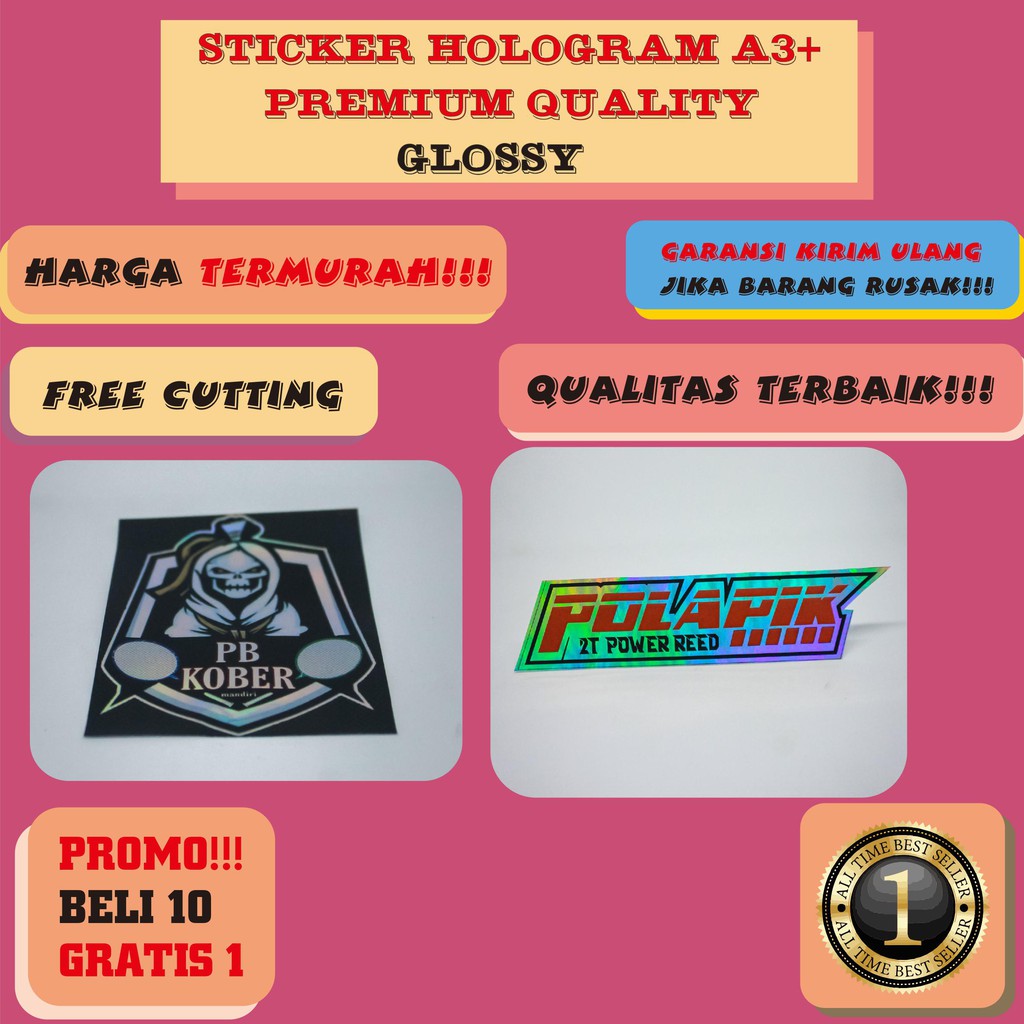 

PROMO BIG SALE !!!!!!!!!!! | STIKER HOLOGRAM PREMIUM A3+ FREE CUTTING