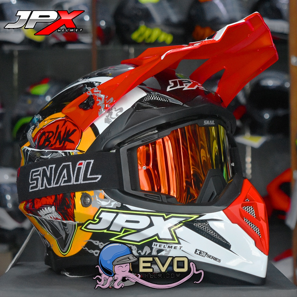 HELM JPX CROSS X38 PAKET GOOGLE SNAIL ORIGINAL - HELM JPX CROSS PAKET GANTENG JPX FOX1 CROSS HELM JPX TERBARU