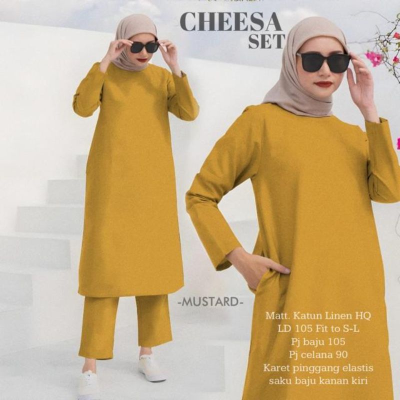 CHEESA SET SETELAN WANITA TERBARU BAHAN LINEN