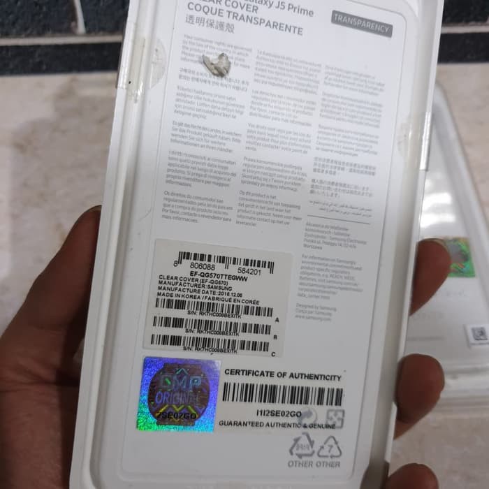 CLEAR COVER SAMSUNG GALAXY J5 PRIME RESMI ORIGINAL CASING ORI CASE