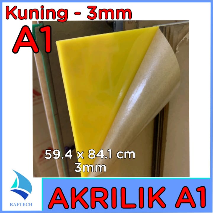 Akrilik A1 Tebal 3 mm Acrylic Kuning Marga Cipta